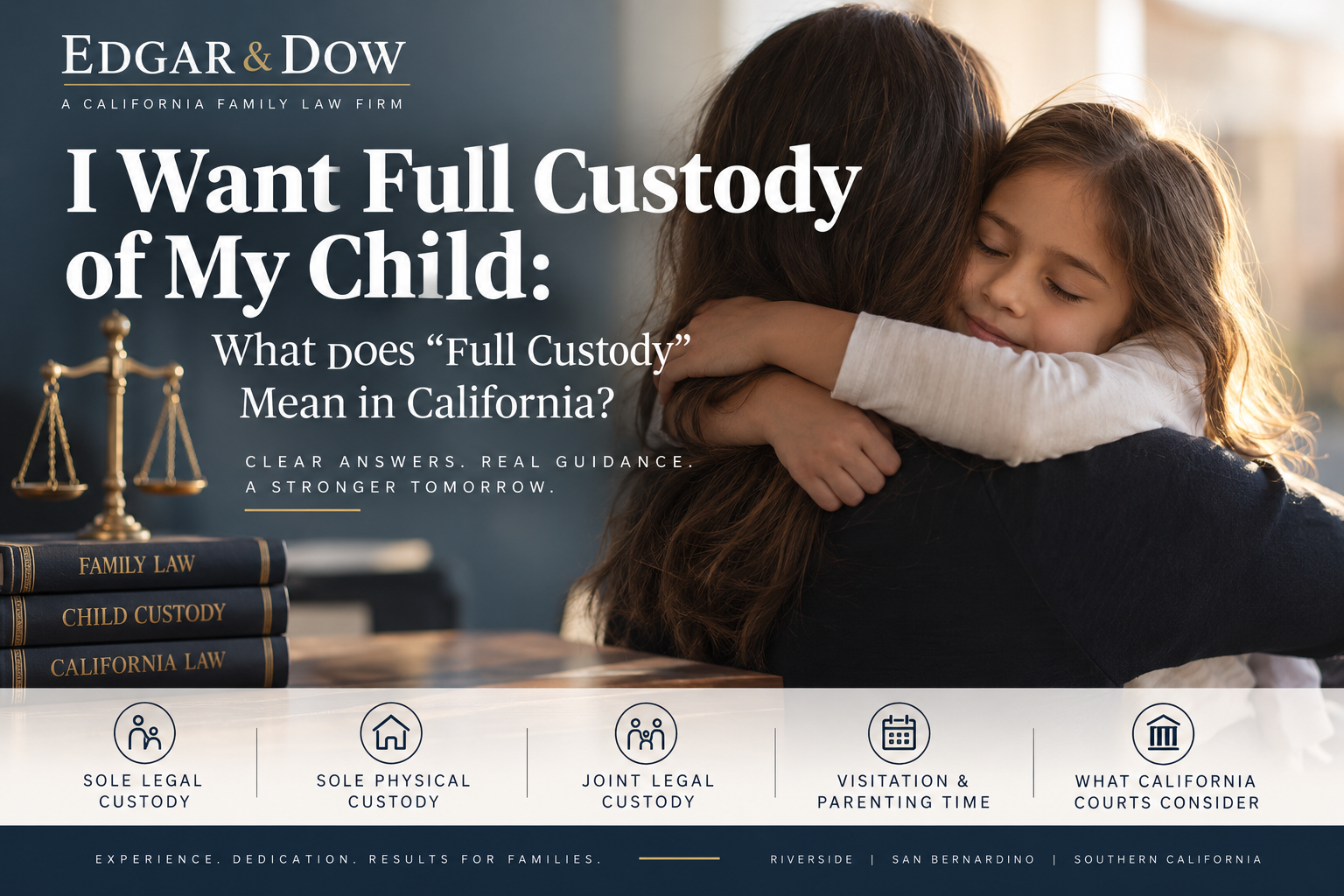 Full custody in California explained, including sole legal custody, sole physical custody, joint legal custody and parenting time.